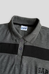 GAP Cotton PQ Embroidered Logo Charcoal Grey-Black Tracksuit